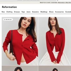 Reformation Clara Crew Knit Cashmere Cardigan